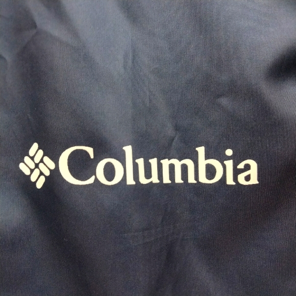 NWT XL Columbia Center Ridge Blue and White Colorblock Windbreaker Rain Jacket - Picture 9 of 14